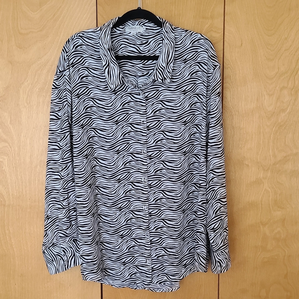 Molly bracken blouse button down zebra print